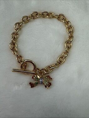 Coach Bow Chain Link Bracelet